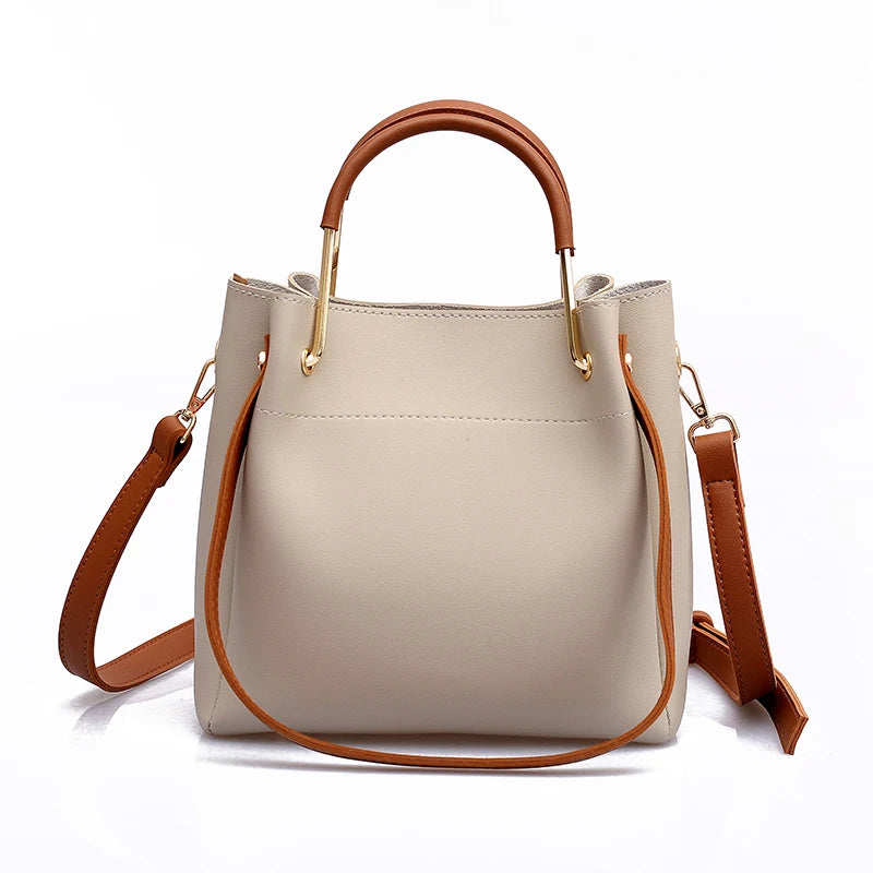 Women PU Leather Handbag Large Capacity Tote Shoulder Bag