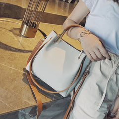 Women PU Leather Handbag Large Capacity Tote Shoulder Bag