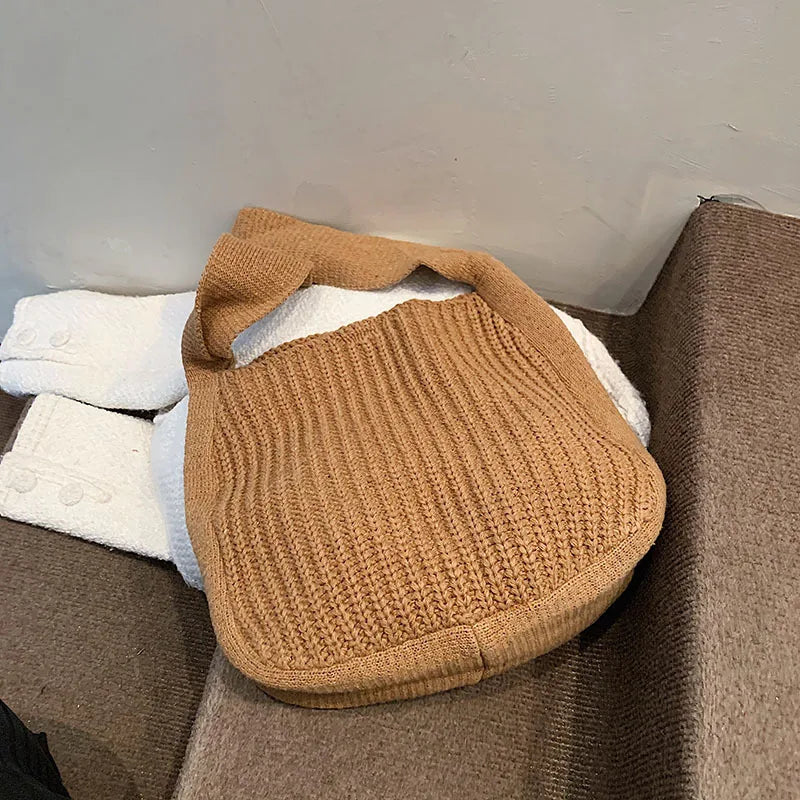 Women's Knitting Tote Bag Large Capacity Handbags
