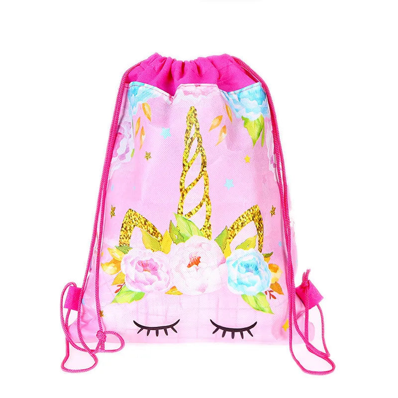 Unicorn Drawstring Bag for Girls Travel Storage Package School Backpacks