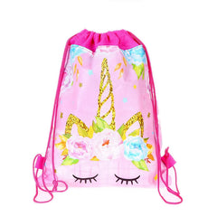 Unicorn Drawstring Bag for Girls Travel Storage Package School Backpacks