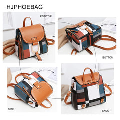 PU Leather Backpack for Teen Girls School Travel Shoulder Bag