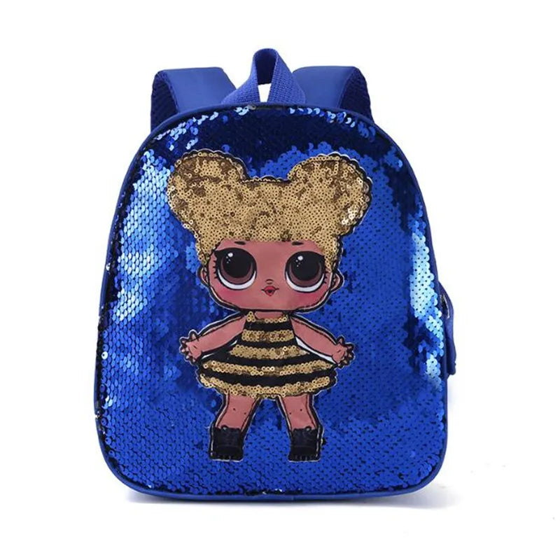 HKSNG Mochila Dolls Bag Children's School Bag Shinning Bag Cartoon Print Anime
