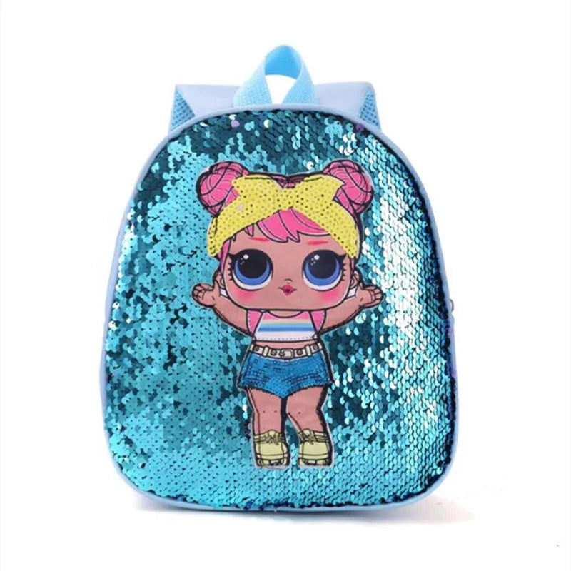 HKSNG Mochila Dolls Bag Children's School Bag Shinning Bag Cartoon Print Anime