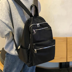 Nylon School Bag Women Backpack for Teenage Girls