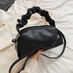 Pleated Underarm Bag PU Leather Ladies Shoulder Bag