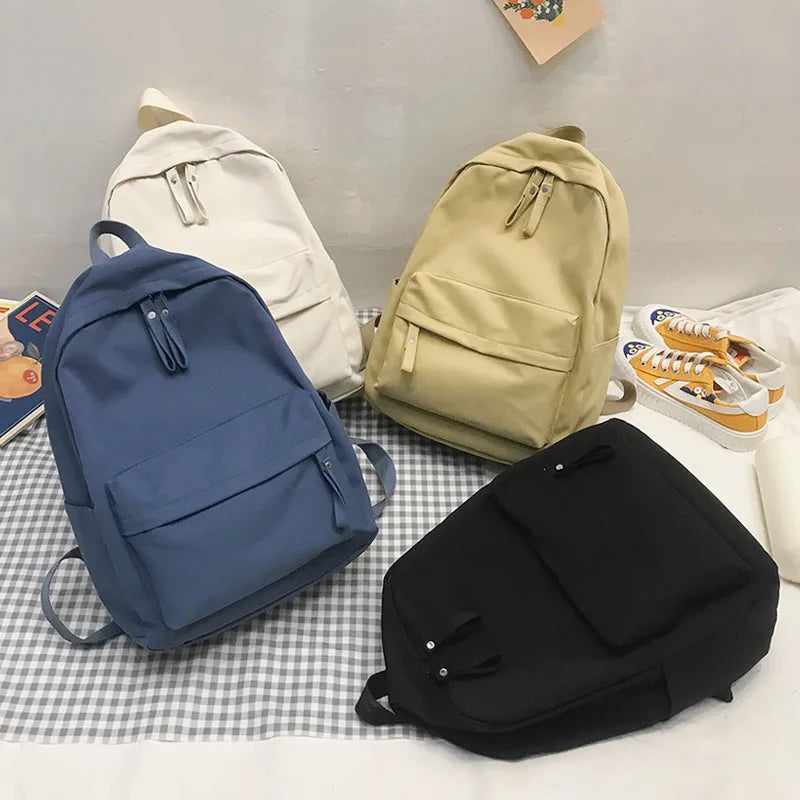 Women Backpack Teenager Girls Anti Theft Laptop Shoulder Bags Solid Travel