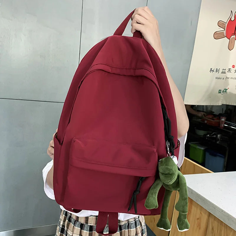 Female Canvas School Bag For Teenage Girl Casual Shoulder Rucksack