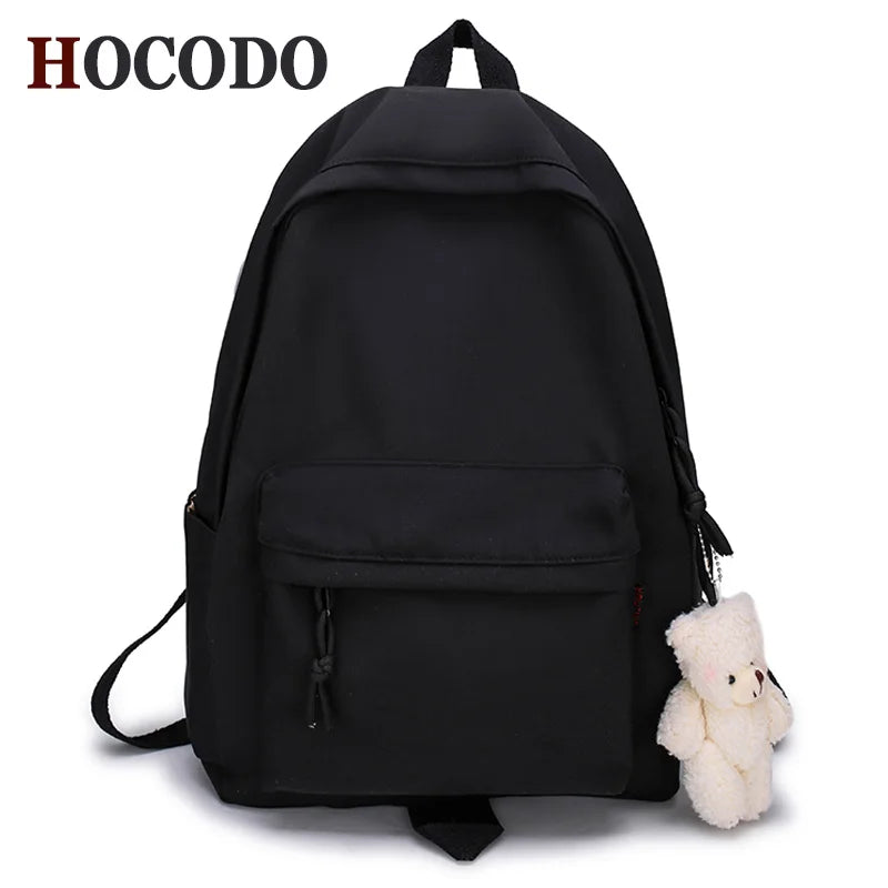 Female Canvas School Bag For Teenage Girl Casual Shoulder Rucksack