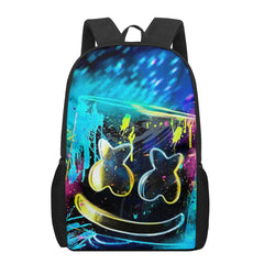 Marshmello 3D Print Kids Backpack Schoolbags For Teenager