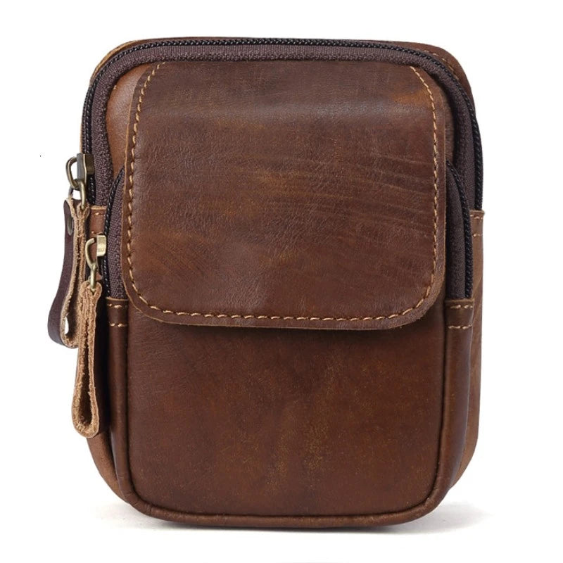 Leather Messenger Bag Men Travel Crossbody Shoulder Dark Brown