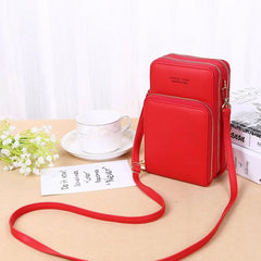 Women's 3-Layer Phone Pocket Shoulder Bag - Large Capacity Crossbody Purse