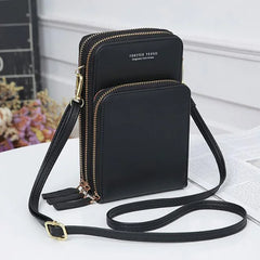 Women's 3-Layer Phone Pocket Shoulder Bag - Large Capacity Crossbody Purse