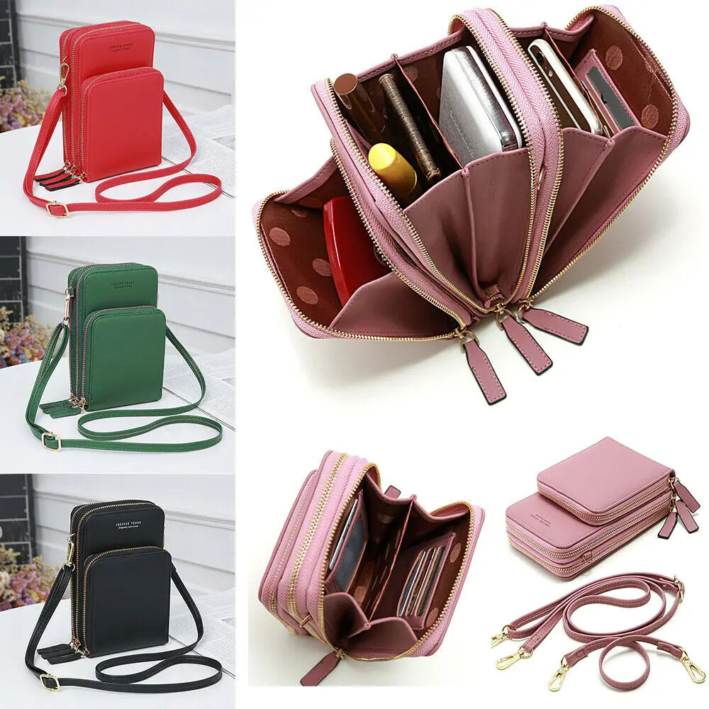 Large Capacity Shoulder Bag for Women Pu Leather Small Crossbody Messenger Purse