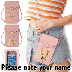 Personalized Crossbody Shoulder Bag Pink Touch Screen Cell Phone Purse
