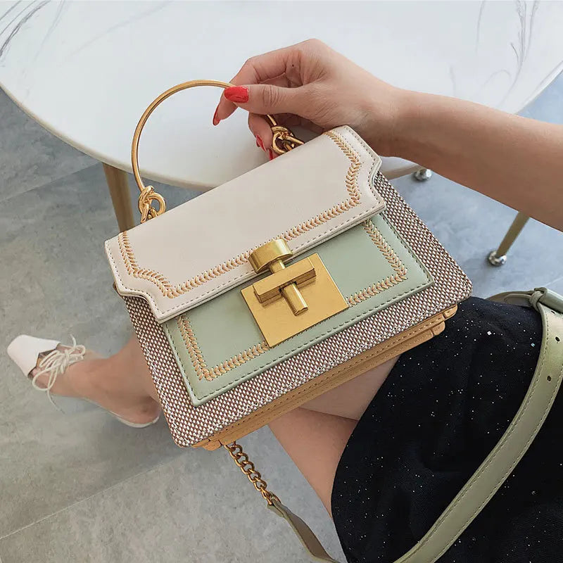 Vintage Pathwork PU Leather Women Crossbody Bag