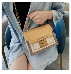 Vintage Pathwork PU Leather Women Crossbody Bag