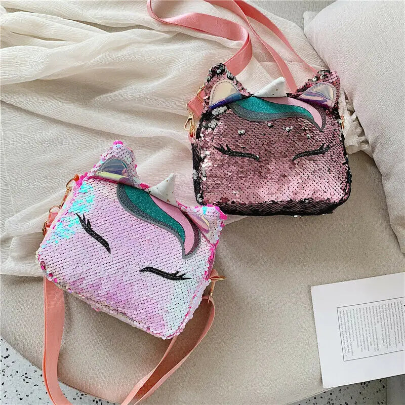 Shining Unicorn Women Tote Messenger Cross Body Handbag Ladies Hobo Bag