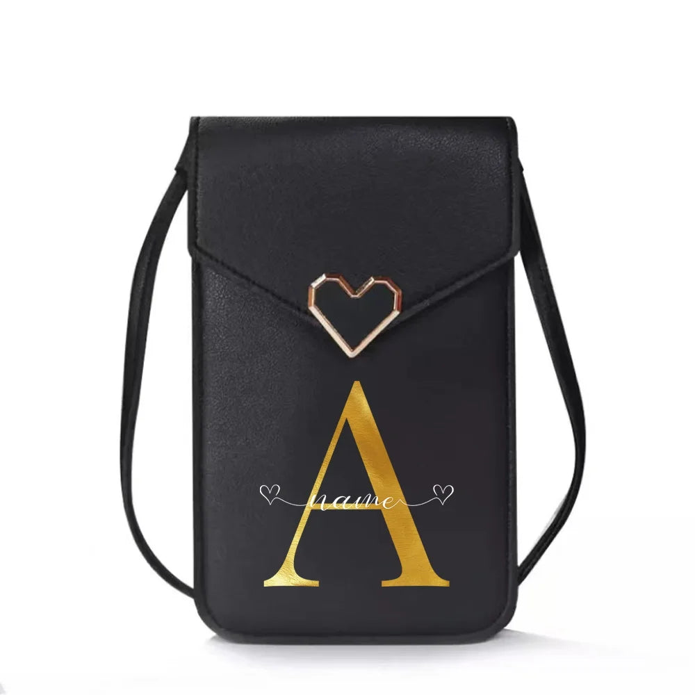 Women's Touch Screen Crossbody Bag Letter Purse for Mobile Phone
