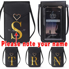 Women's Touch Screen Crossbody Bag Letter Purse for Mobile Phone