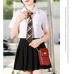 Small Crossbody Bags Stone Print Women's Mini PU Leather Shoulder Messenger Bag