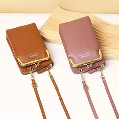 Mini Matte Leather Crossbody Bag for Women