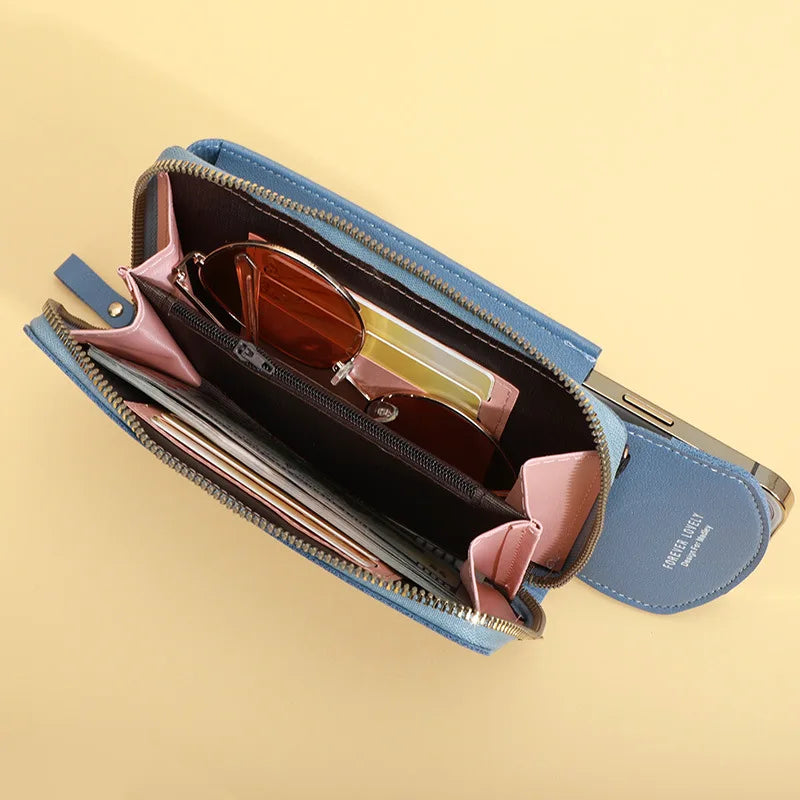 Small Crossbody Shoulder Bag Matte Leather Clutch Purse Handbag