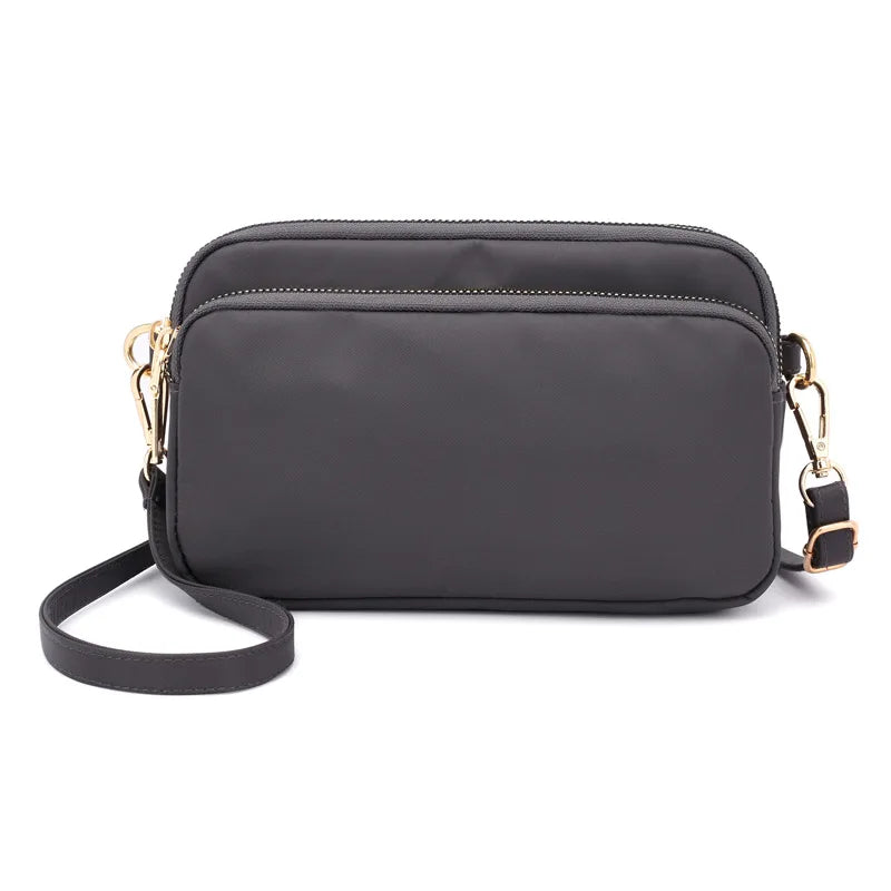 Waterproof Nylon Shoulder Bag for Women Zipper Handbag Purses