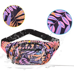 Leaf Printed Waist Bag Large Capacity Fanny Pack Men's Women Casual Travel Bag