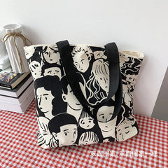 Canvas Shoulder Bag Large Capacity Lazy Style Women's Tote