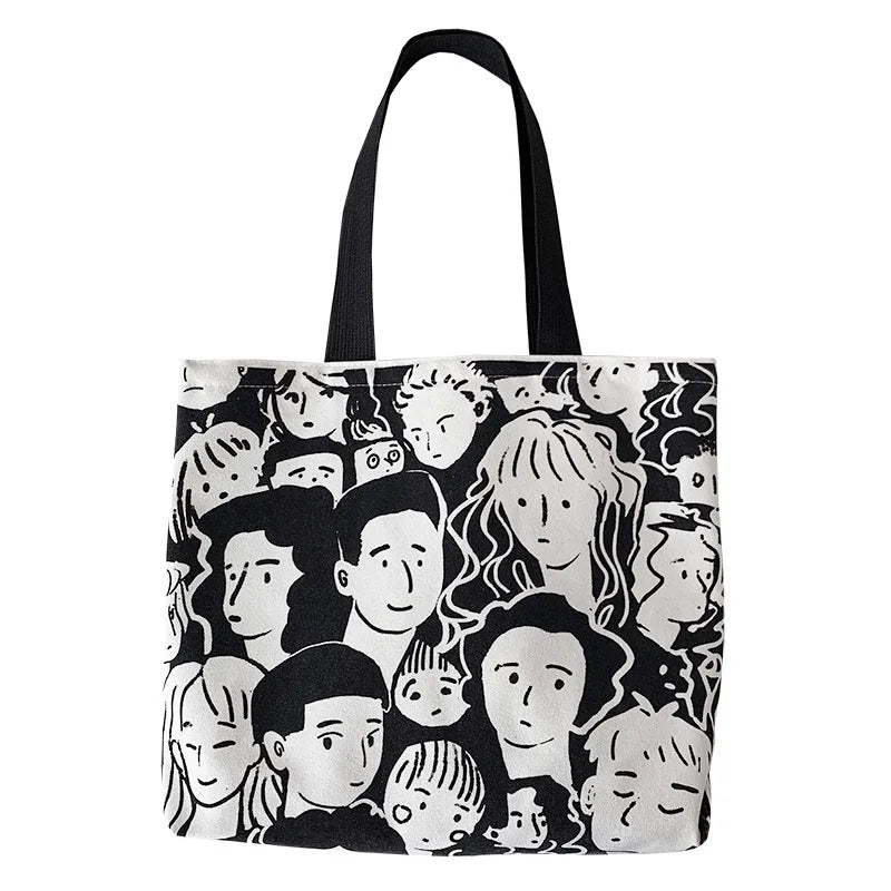 Canvas Shoulder Bag Large Capacity Lazy Style Women's Tote