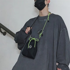 Unique Drawstring Bucket Bag Light Casual Shoulder Bag Mini Phone Bag