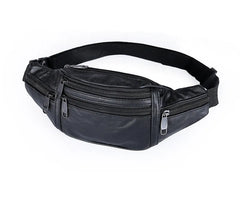 Men's Leather Waist Pack Travel Chest Bag Phone Crossbody Bag SH02
