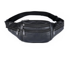 Men's Leather Waist Pack Travel Chest Bag Phone Crossbody Bag SH02