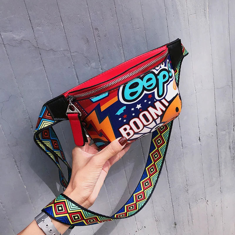 3D Printing Waist Bag Women Fanny Pack Leather Belt Bag