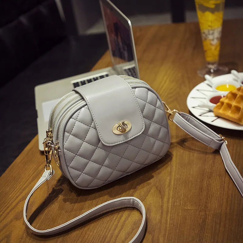 Women Shoulder Bag Rhombic Handbags Purse Chain Leather Small