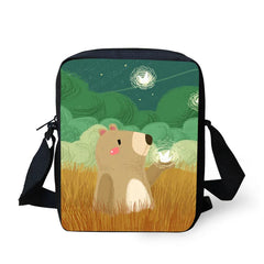 HUEMASTER Crossbody Bag for Women Cartoon Pattern Printing Girl Small Messenger
