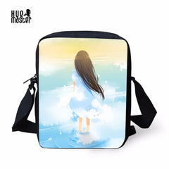 HUEMASTER Crossbody Bag for Women Cartoon Pattern Printing Girl Small Messenger