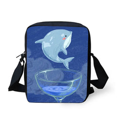 HUEMASTER Crossbody Bag for Women Cartoon Pattern Printing Girl Small Messenger