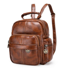 HUIMENG PU Leather Backpack for Girls - School Laptop College Bag