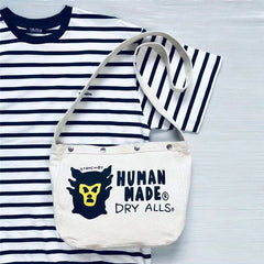Monkey Head Print Shoulder Messenger Bag Vintage Couple Canvas Casual Bag