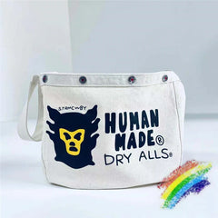 Monkey Head Print Shoulder Messenger Bag Vintage Couple Canvas Casual Bag