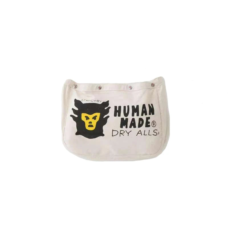 Monkey Head Print Shoulder Messenger Bag Vintage Couple Canvas Casual Bag