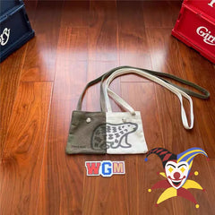 Polar Bear Print Canvas Messenger Bag