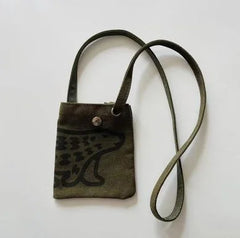 Polar Bear Print Canvas Messenger Bag