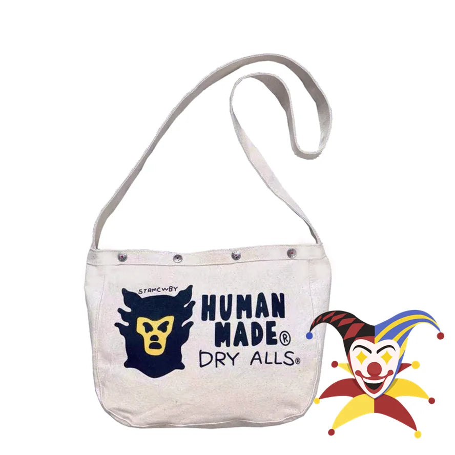 Monkey Head Print Shoulder Messenger Bag Vintage Canvas Casual Bag