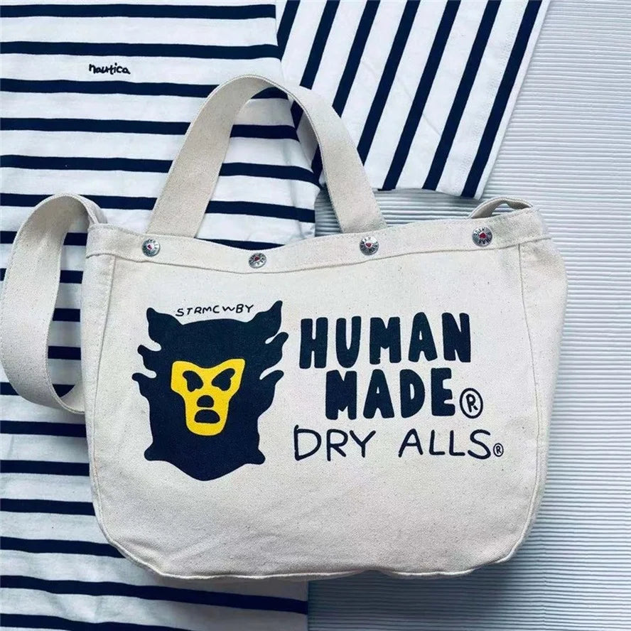 Monkey Head Print Shoulder Messenger Bag Vintage Canvas Casual Bag