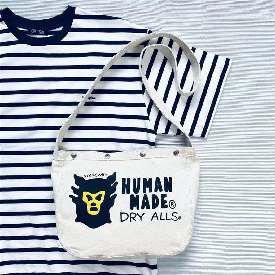 Monkey Head Print Shoulder Messenger Bag Vintage Canvas Casual Bag