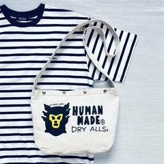 Monkey Head Print Shoulder Messenger Bag Vintage Canvas Casual Bag