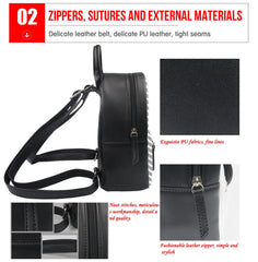 Women Bag Butterfly Flower Print Mini PU Leather Backpack